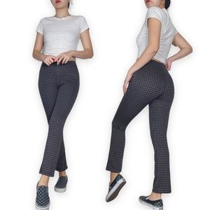 Urban Outfitters Cara High Waisted Kick Flare Plaid Trousers Size XS